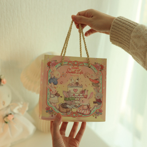 Bunny lulu wedding series paper bag handbag bunny couple gift bag wedding candy bag companion