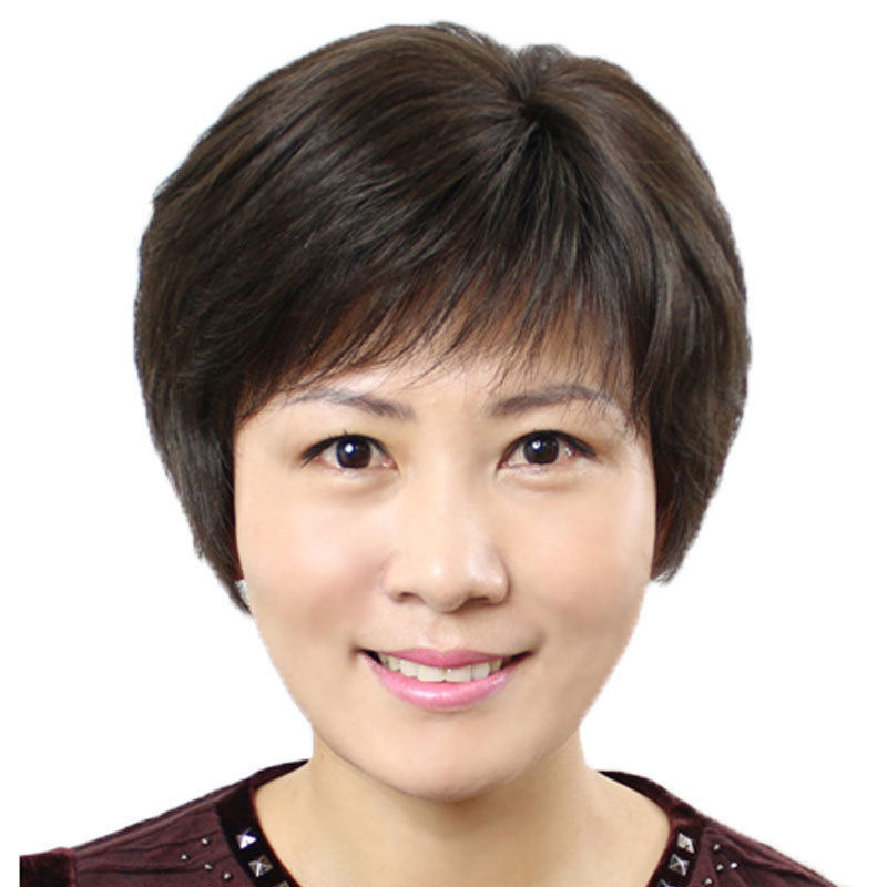 Wig Women's Short Hair Full Real Hair Wig Set Middle-aged and Elderly Women's Full Hair Real Hair Mother Real Hair Natural