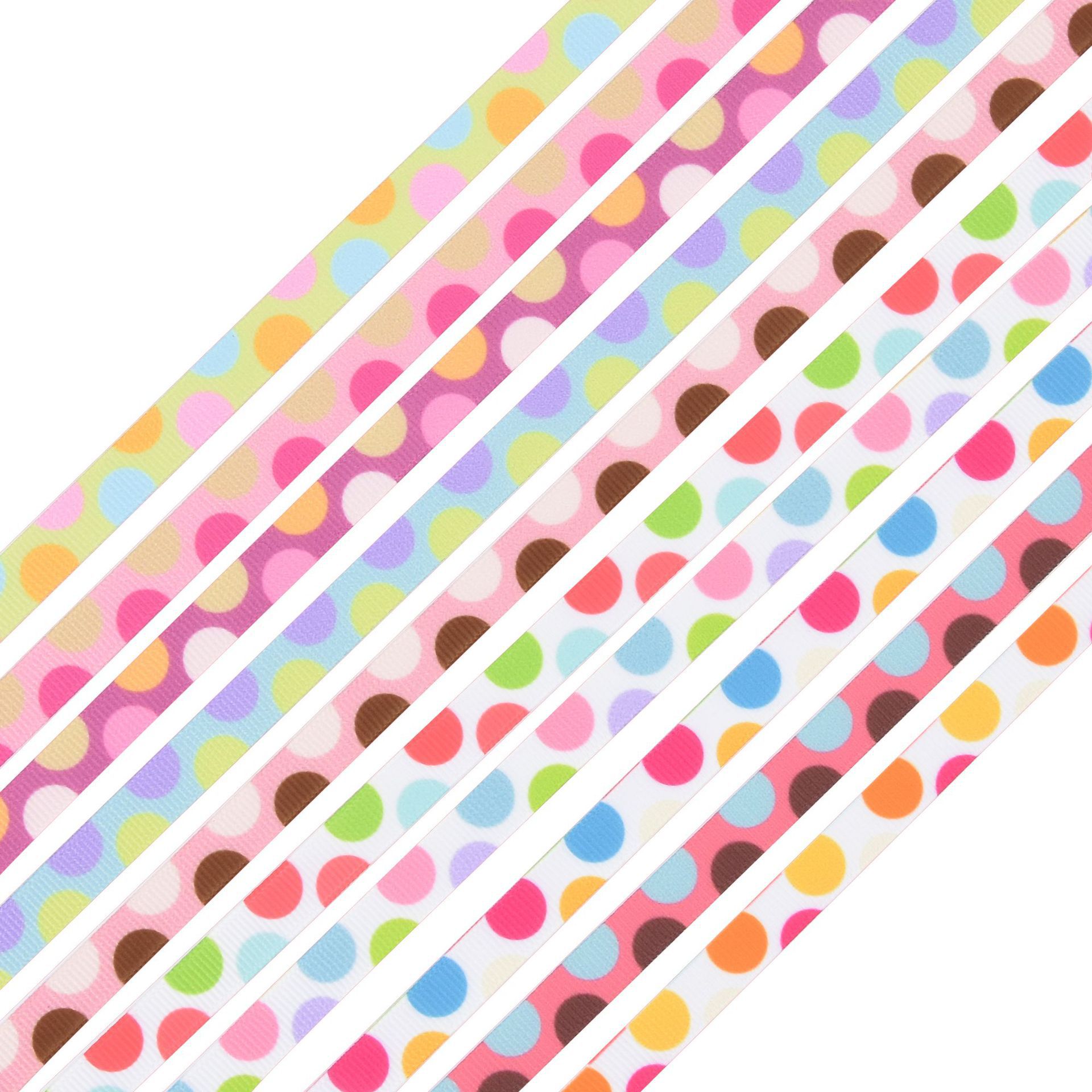 Transfronterizo 1cm AliExpress impresión en color semicírculo costilla cinta flores regalo material de embalaje punto cinta 5Y en stock