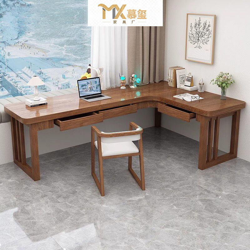 Solid Wood Corner Desk Corner Desktop Computer Table Bedroom Double Study Home Desk Workbench Corner Table
