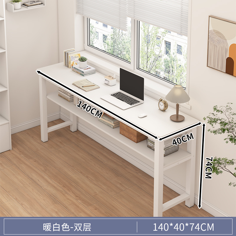 Escritorio de computadora estrecho escritorio doméstico dormitorio de niñas mesa larga de alquiler simple contra la pared mesa larga escritorio de trabajo