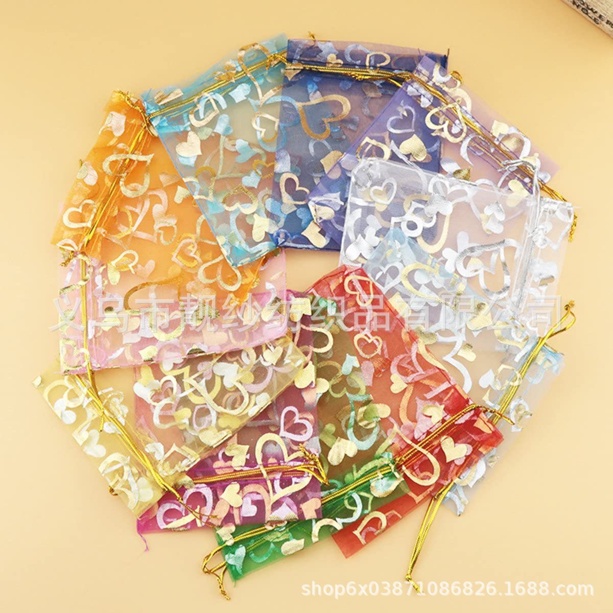 10 цветов персикового сердца смешанного цвета; 7*9