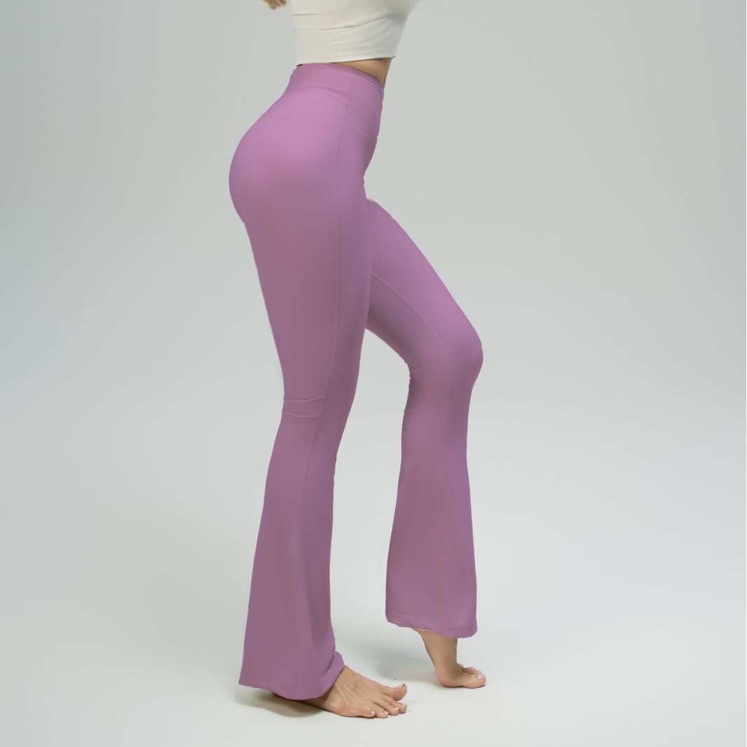 Custom One-Piece Yoga Flared Pants for Women, Suitable for Outdoor Wear, Sports, Fitness, High-Waisted, Hip-Lifting, Slimming, High-Elasticity, and Comfortable