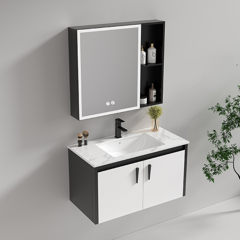 Gabinete de baño de aluminio de espacio de cerámica integrado baño Baño gabinete de baño lavabo combinación de lavabo