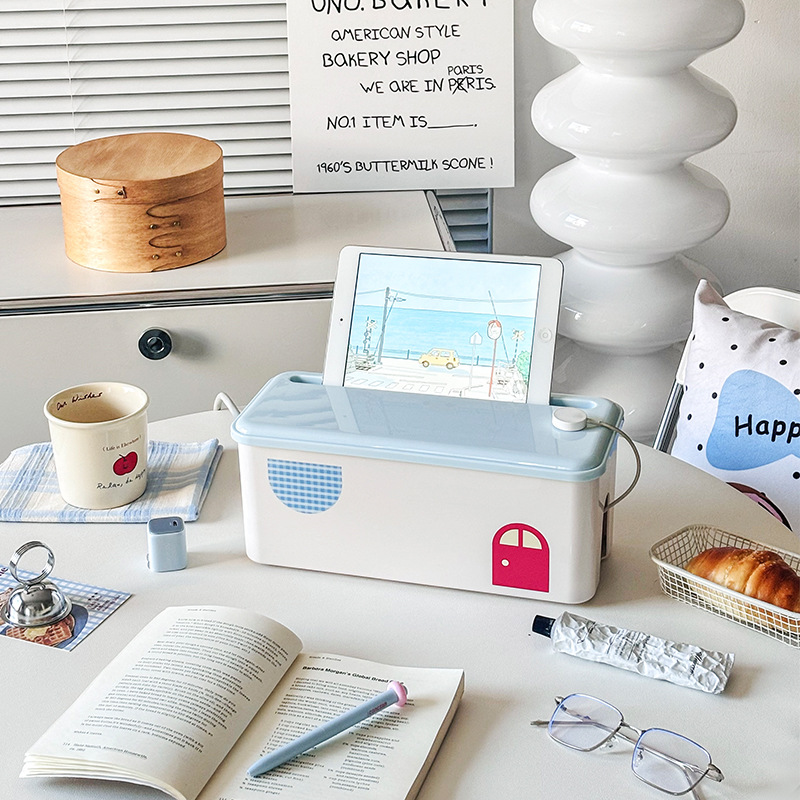 电源线电线纳盒插线板插排线板桌面遮挡神器数据线插座集线盒