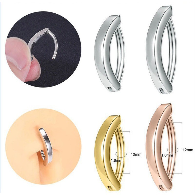 glossy belly button piercing for men and women stainless steel