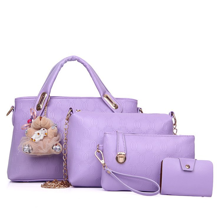 New Bear four-piece set, European and American trend women's single-shoulder bag, crossbody and hand-carry bag, cross-border one-piece delivery worldwide undefined