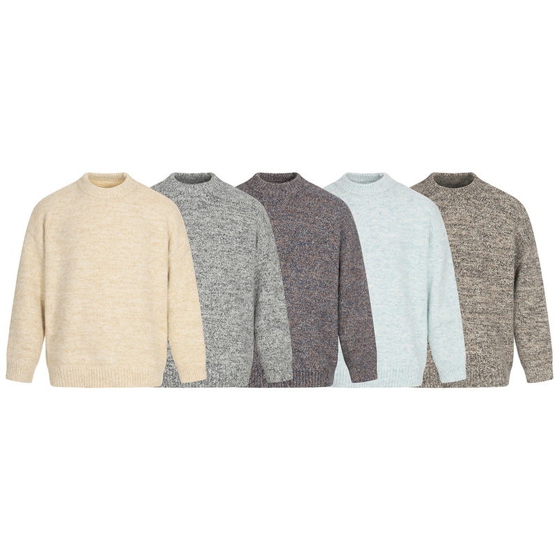 Men's Japanese-Style Trendy Brand 2025 Autumn New Five-Color Alpaca Wool Sweater Men's Crew Neck Knit Jacket