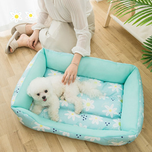 Pet Bed, Cool Bed, Dog Bed, Teddy Small and Medium-Sized Dog Bed, All-Season Cooling Mat, Dog Bed, Cat Bed, Dog Mat, Breathable and Cool Feeling