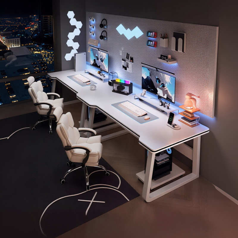 Double Computer Desk Desktop Bedroom Home Use Long Desk Couple Gaming Desk Table and Chair Set Simple Office Desk Double Computer Desk Desktop Bedroom Home Use Long Desk Couple Gaming Desk Table and Chair Set Simple Office Desk