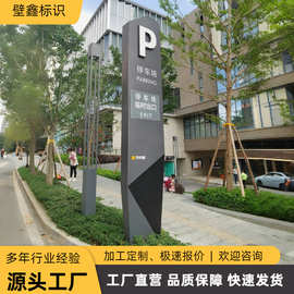 停车场导视牌标识牌户外指示牌立式导向牌小区商场景区精神堡垒