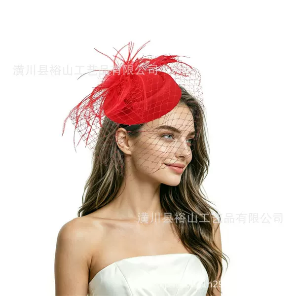 British fashion veil headpiece, runway show feather vintage hair accessory, handmade, hot-selling on AliExpress