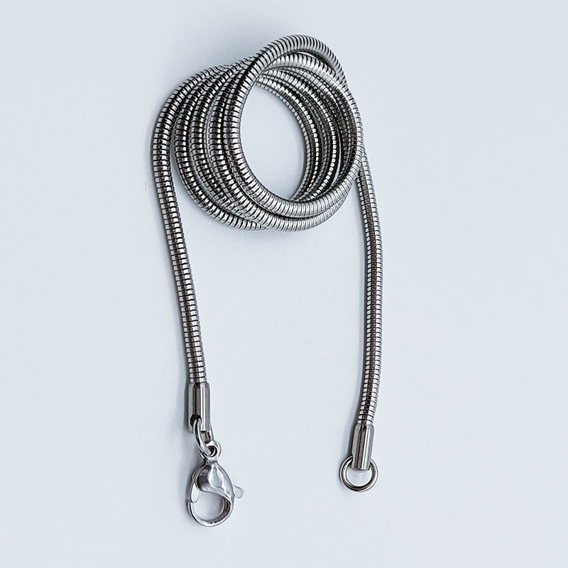 Collier chaîne serpent en acier inoxydable, bijou mixte_voghion.com