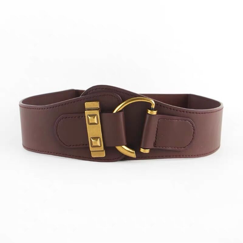 Waistband women's decorative coat suit black elastic belt punch free fashion retro niche personality belt_voghion.com