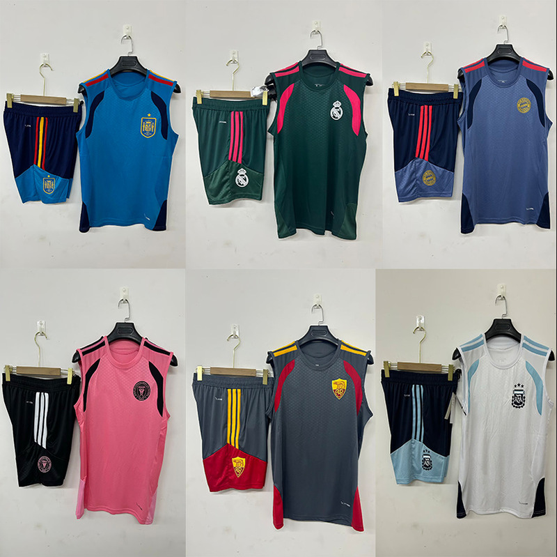 2627 Vest Football Uniform Set Jersey Spain Real Madrid Barcelona Chelsea Argentina Adult Football Team Uniform