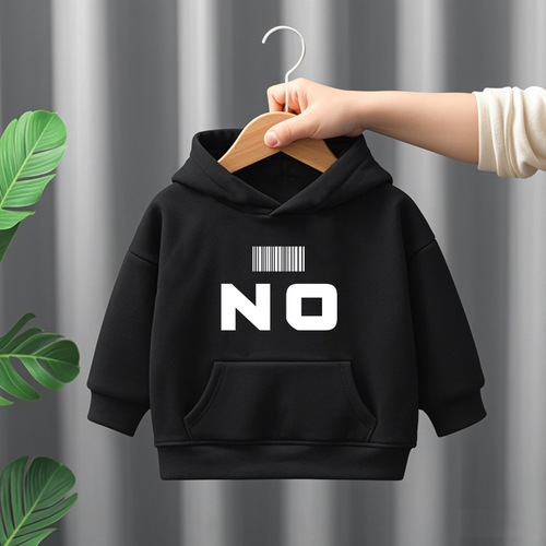Autumn/Winter 2024 New Fashion Trendy Warm Fleece Thick Pure Cotton Hooded Sweatshirt for Boys Girls Middle and Large Children