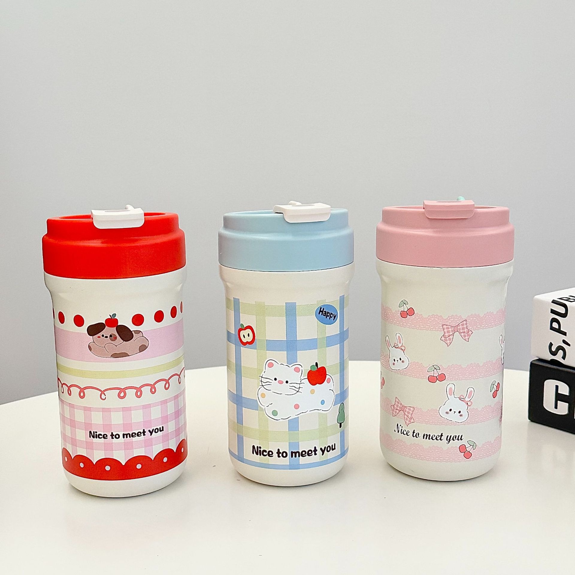Taza de agua de acero inoxidable de alto valor nominal simple, taza de aislamiento térmico diaria para estudiantes, cuerdas de separación de té, tazas de gran capacidad