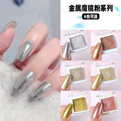 Silver Rose Gold High-Gloss Mirror — Dırnaq bəzəkləri