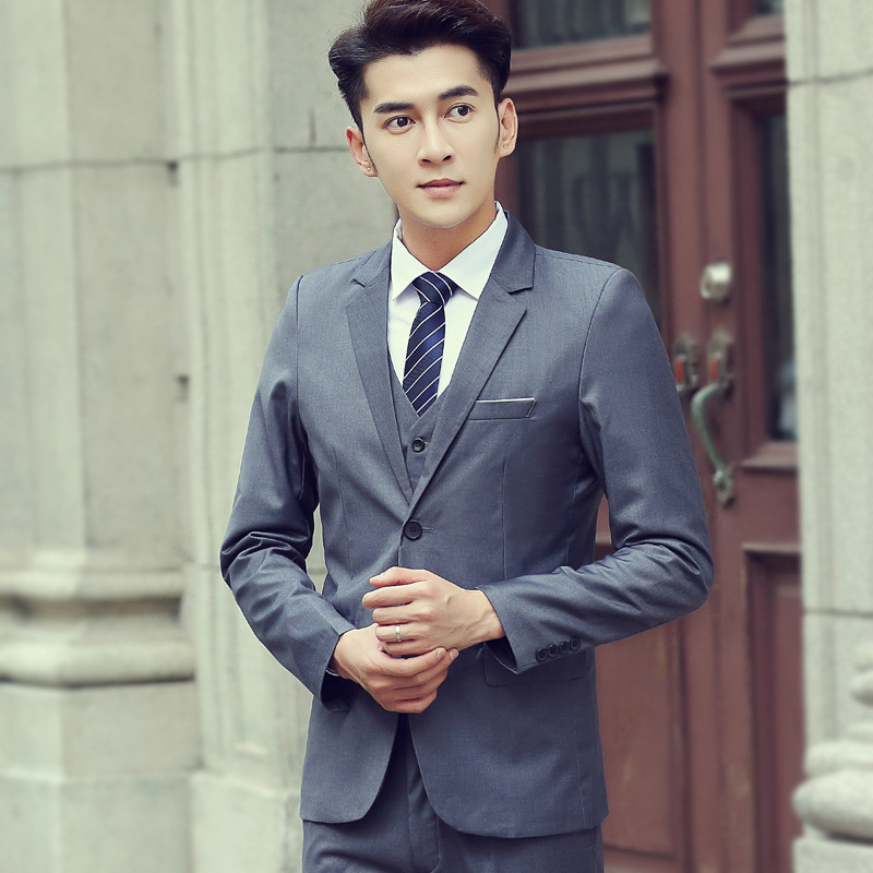 Traje traje de los hombres slim fit traje de negocios traje de tres piezas de los hombres traje de trabajo vestido de boda graduación dama de honor