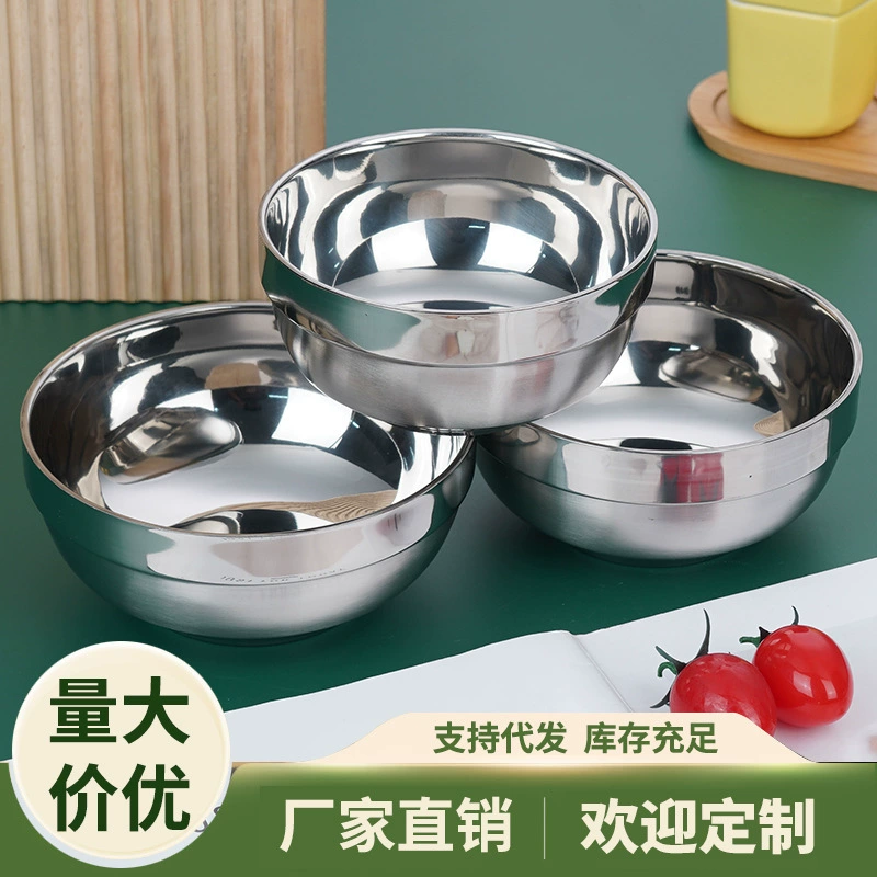 Double-layer tableware stainless steel for students, increased thickness
