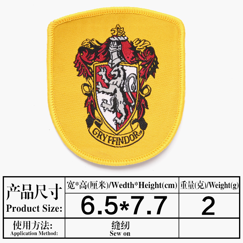 Harry Potter bufanda mágica bata mochila con pegatinas de tela Gryffin College insignia brazalete bordado pegatinas de tela en stock
