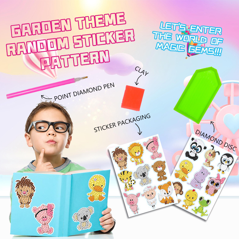 Explosiones transfronterizas niños creativos diamante pegatinas hechas a mano diy dibujos animados puzzle regalo pegatinas diamante pintura al por mayor