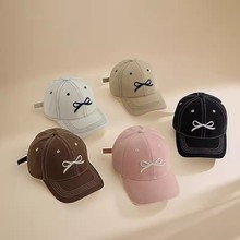ins韩版蝴蝶结棒球帽男女童春秋季时尚百搭遮阳帽女孩个性鸭舌帽