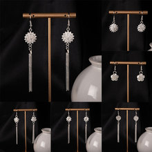 跨境民族风复古侗族菊花流苏耳环苗族夸张网红长耳环花朵汉服配饰