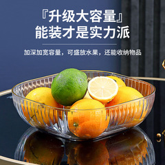 New 2023 Trendy Fruit Plate for Home Use, Living Room Coffee Table Candy Snack Display Plate, High-End Luxurious Fruit Bowl
