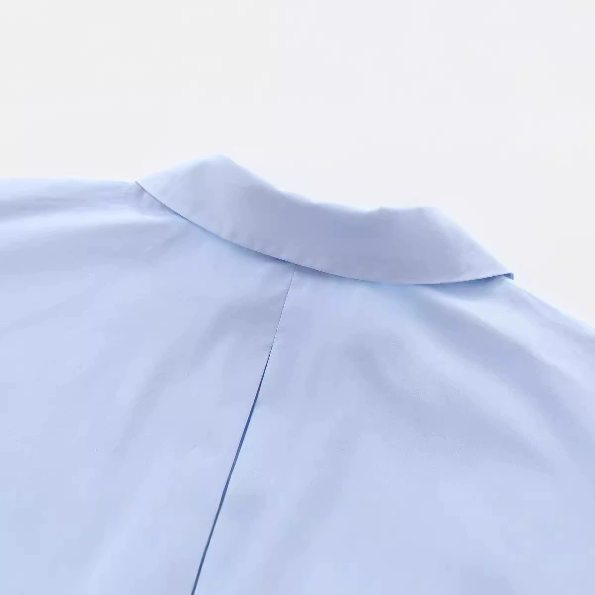 Summer colored shirt for leisure, European style, loose fit, high collar