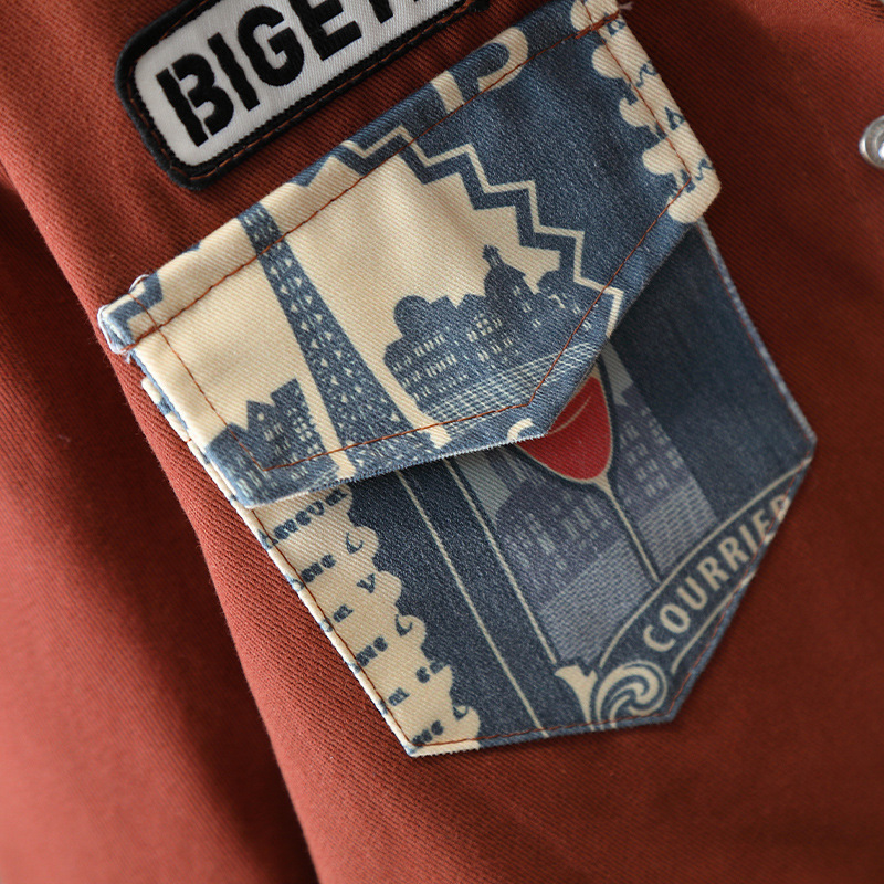 6355 Traje de camisa para niños 2025 nueva ropa de primavera y otoño, chaqueta de costura para niños y niños de moda, hermoso traje de dos piezas de otoño