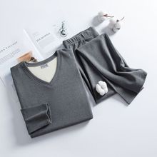 保暖内衣男士加绒套装德绒发热秋衣秋裤打底内穿棉毛衫批发加厚款