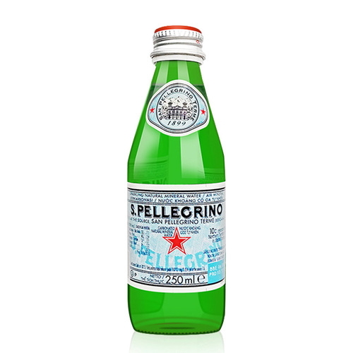 Italian imported San Pellegrino sparkling natural mineral water 250ml*24 bottle package with gas