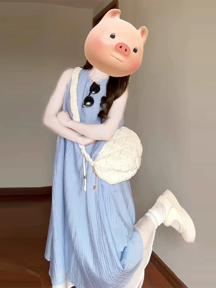 Blue summer dress sleevless