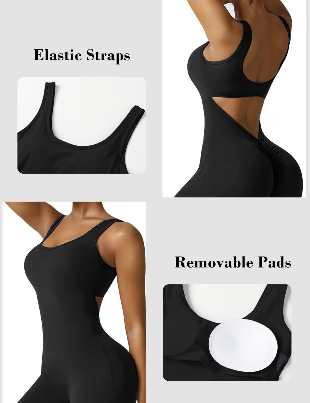 Women's Sleeveless Flared Jumpsuit Sexy Backless Tight Hip Lifting Yoga Jumpsuit For Women_ecoleips.com