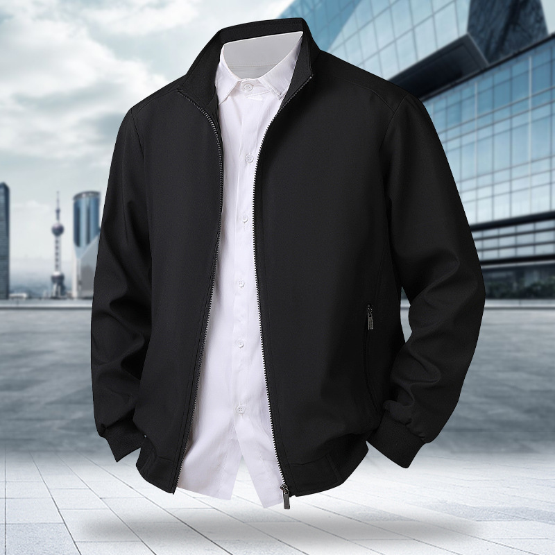 M-8XL 플러스 사이즈 공장 직접 남성 봄 긴 소매 칼라 재킷 노인 단색 편안한 플러스 사이즈