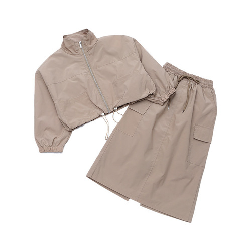 Girls Spring and Autumn Korean Style Suit Skirt 2024 New Children's Spring Clothes Top Workwear Skirt Casual Two-piece Trendy Set