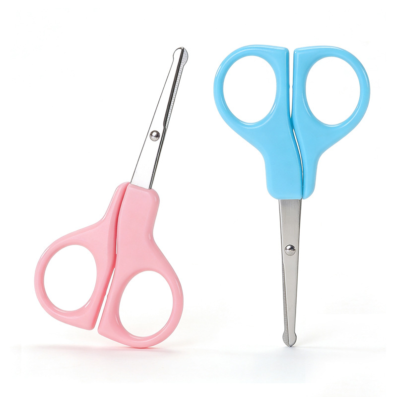 Manufacturer in Stock Wholesale Stainless Steel Round Head Nose Hair Scissors Baby Nail Scissors Student Handmade Small Scissors Household Scissors