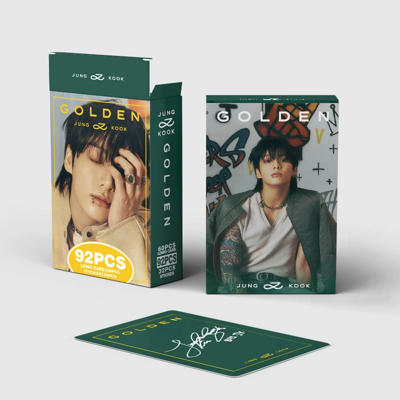 Иностранная торговля исключительно предоставляет 92 карточки JUNGKOOK персональная карточка GOLD звезда фото периферийная LOMO маленькая карта