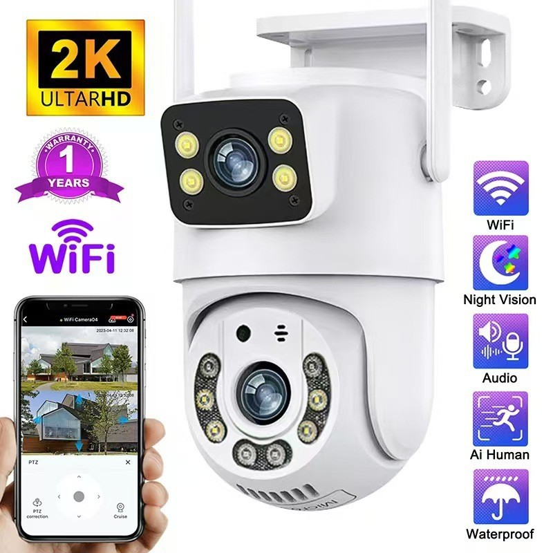 Transfronterizos 2K binocular HD 3MP doble pantalla inalámbrica Wifi al aire libre cámara de monitor impermeable suministro directo de fábrica image 1