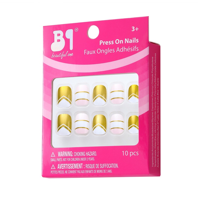 Twill Line Kidsren's Manicure Patches Acrylic Plastic Kidsren's False Nails Self-Adhesive Abs False Nails Factory