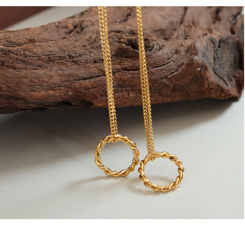 Fashion Twist Titanium Steel Plating Earrings Necklace