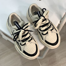 包邮小众设计运动小白鞋子女ins街拍老爹厚底潮鞋2022新款溶解鞋