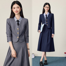 秋冬幼儿园教师园服幼师西装套装职业女老师酒店美容师时尚工作服