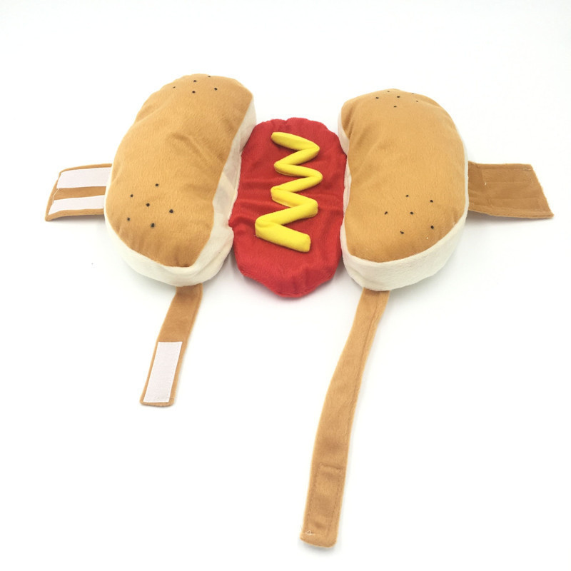 Pet in hot dog costume