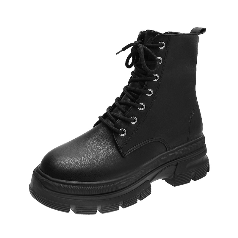 New Korean Female Martin Boots Round Head Side Zipper Short Boots display picture 1