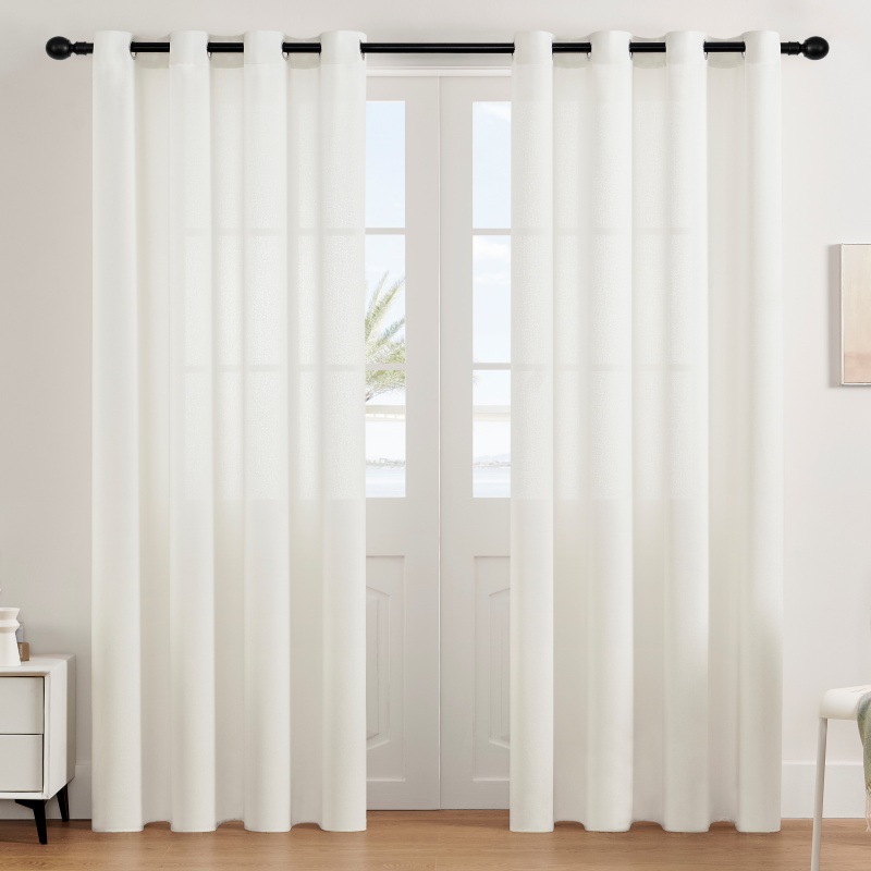 Comercio exterior arco iris lino sólido cortinas dormitorio sala de estar balcón Amazon cortinas fabricantes al por mayor