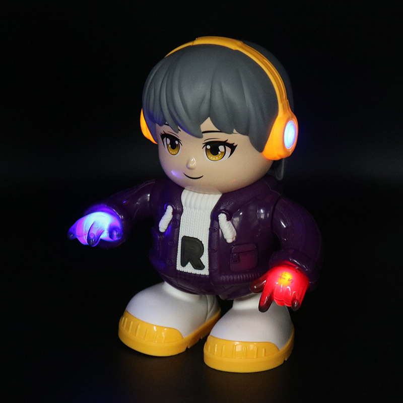 Cantando y bailando sonido eléctrico ku'an niño música luz columpio eléctrico de dibujos animados niña juguete para niños