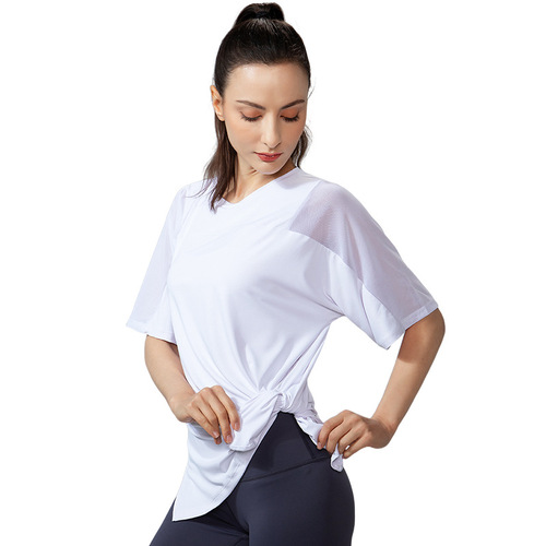 Plus size running quick-drying clothes for women spring and summer fitness clothes women's tops short-sleeved sports T-shirts mesh loose yoga clothes