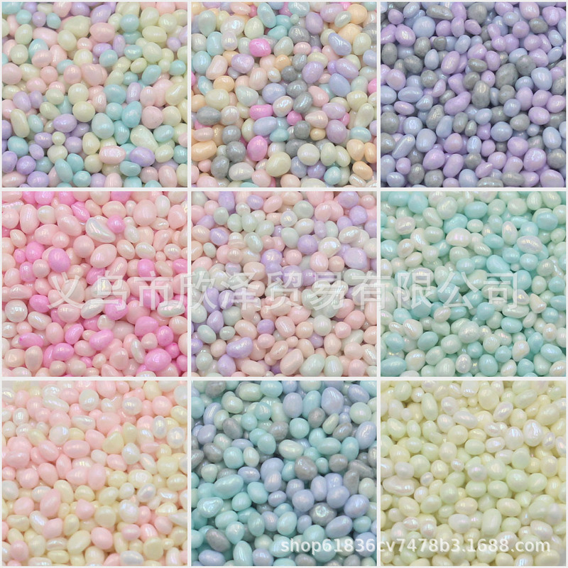 Macaron color glass pebble oval stone diy nail jewelry drop glue filling accessories Macaron color glass pebble oval stone diy nail jewelry drop glue filling accessories